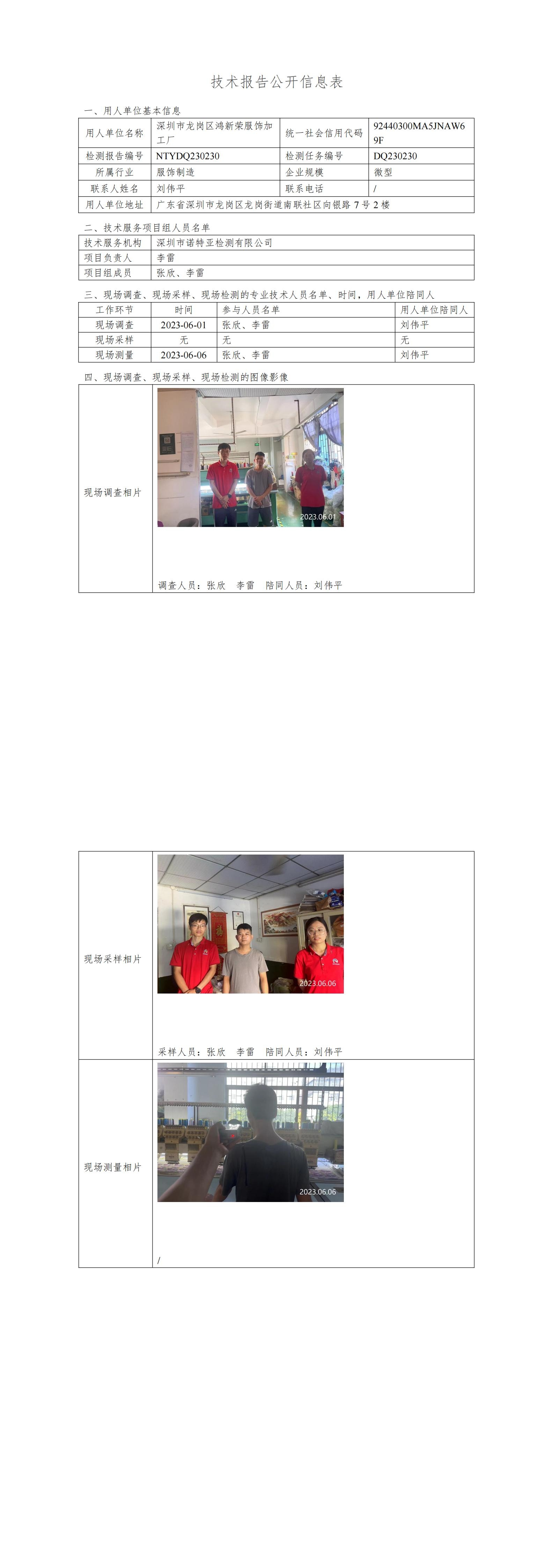 NTYDQ230230深圳市龙岗区鸿新荣服饰加工厂