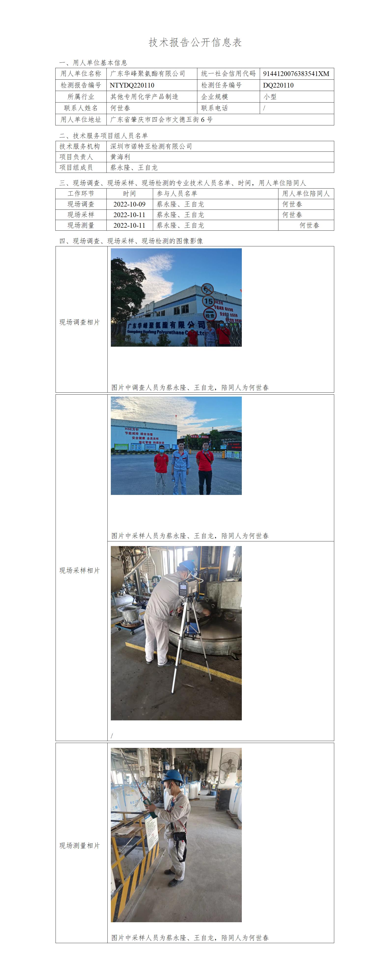 NTYDQ220110-广东华峰聚氨酯有限公司