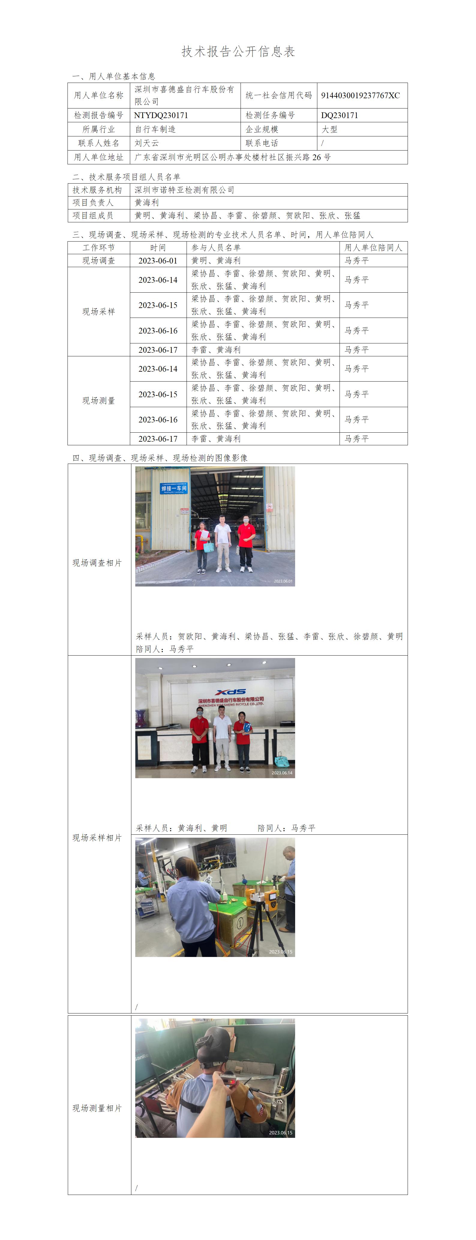 NTYDQ230171-深圳市喜德盛自行车股份有限公司